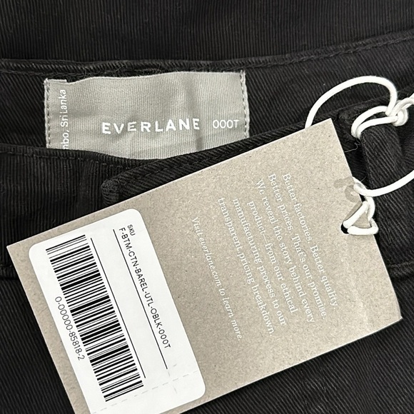 NEW EVERLANE The Utility Barrel Pant High-Rise Crop in Black Size 000T Tall - Picture 8 of 11